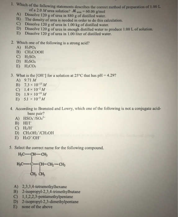 Solved 1 Which Of The Following Statements Describes The Chegg Com