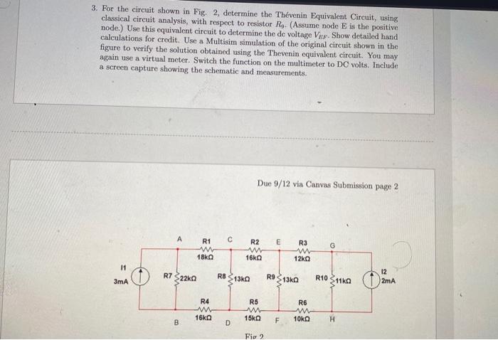 Solved 3. For the circuit shown in Fig. 2, determine the | Chegg.com