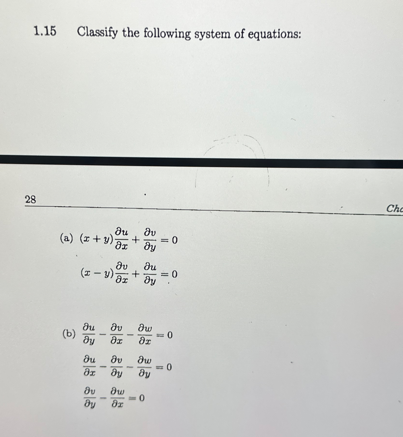 Solved 1.15 ﻿Classify the following system of | Chegg.com
