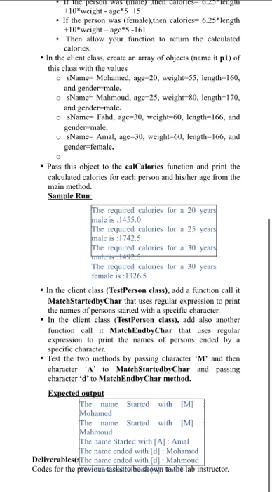 Solved Tasks/Assignments(s) Write a Java program that stores | Chegg.com
