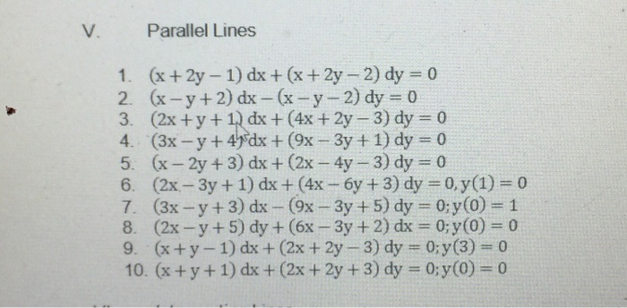 Solved V Parallel Lines 1 X 2y 1 Dx X 2y 2 Chegg Com