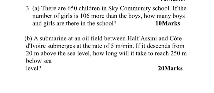 Solved 3 A There Are 650 Children In Sky Community Sch Chegg Com