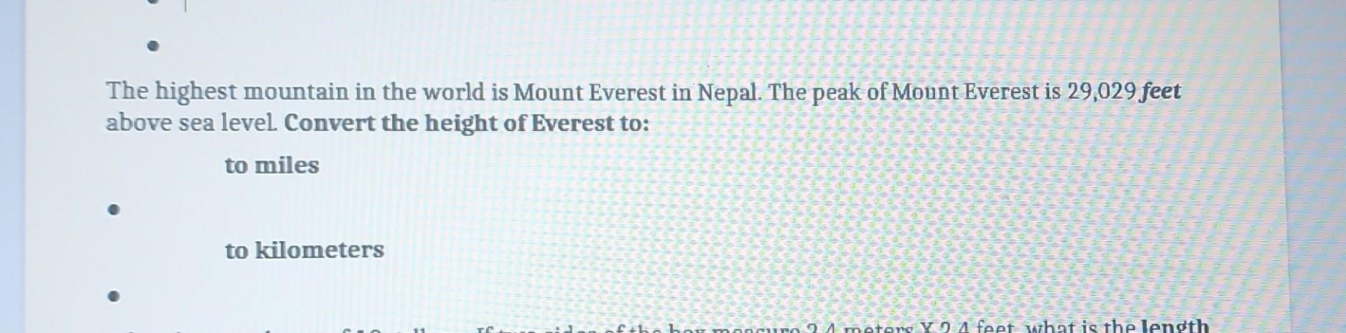 mount everest is the highest mountain in the world comparative degree