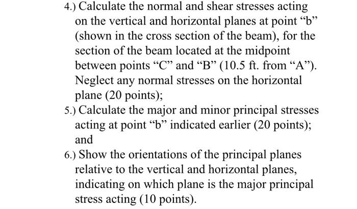 Solved 4.) Calculate the normal and shear stresses acting on | Chegg.com