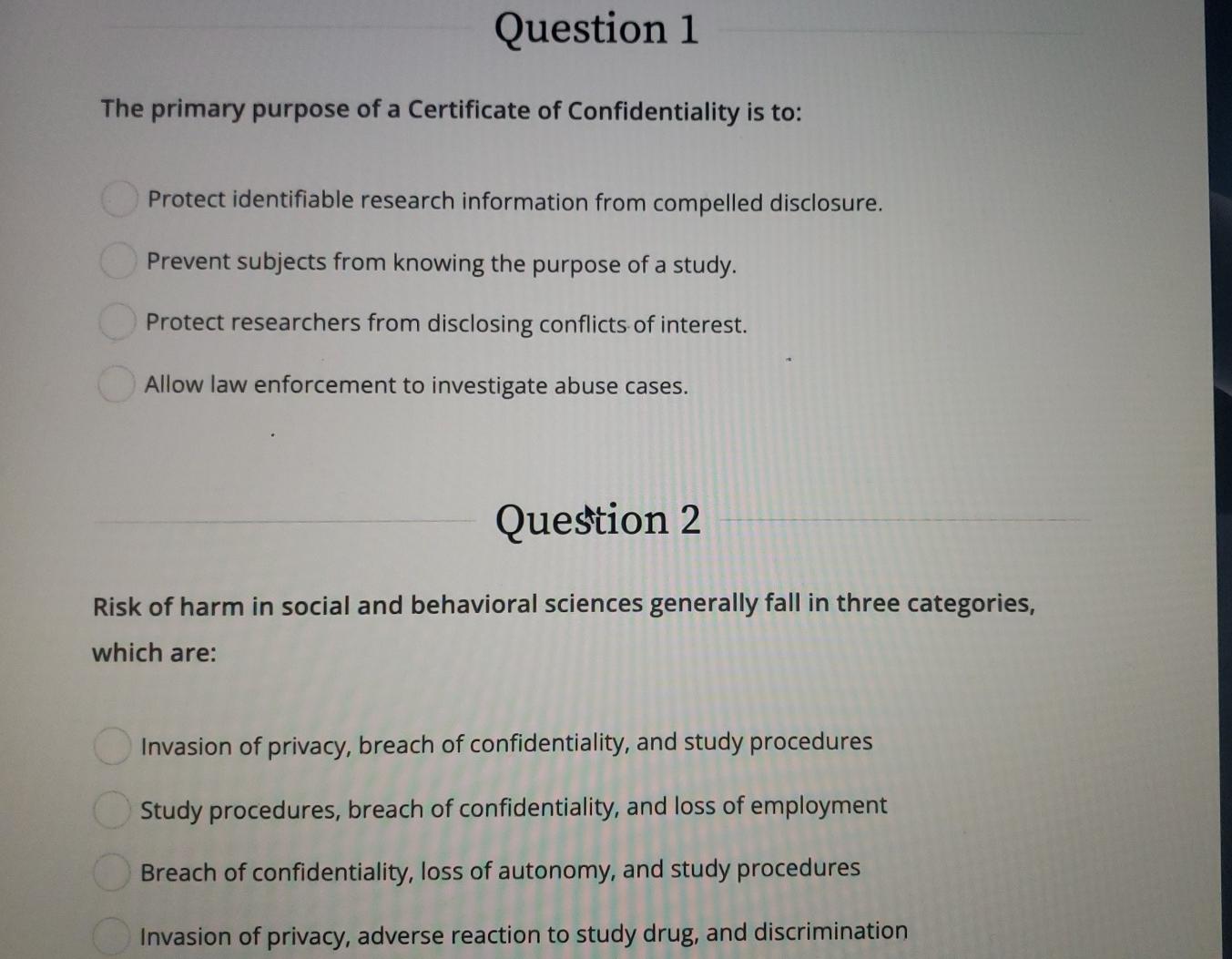 Solved Question 1 The primary purpose of a Certificate of | Chegg.com