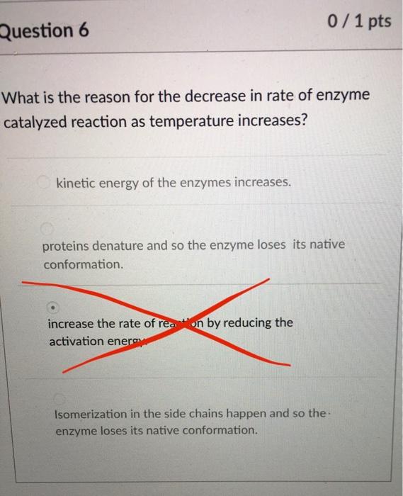 Solved 0 / 1 pts Question 6 What is the reason for the | Chegg.com