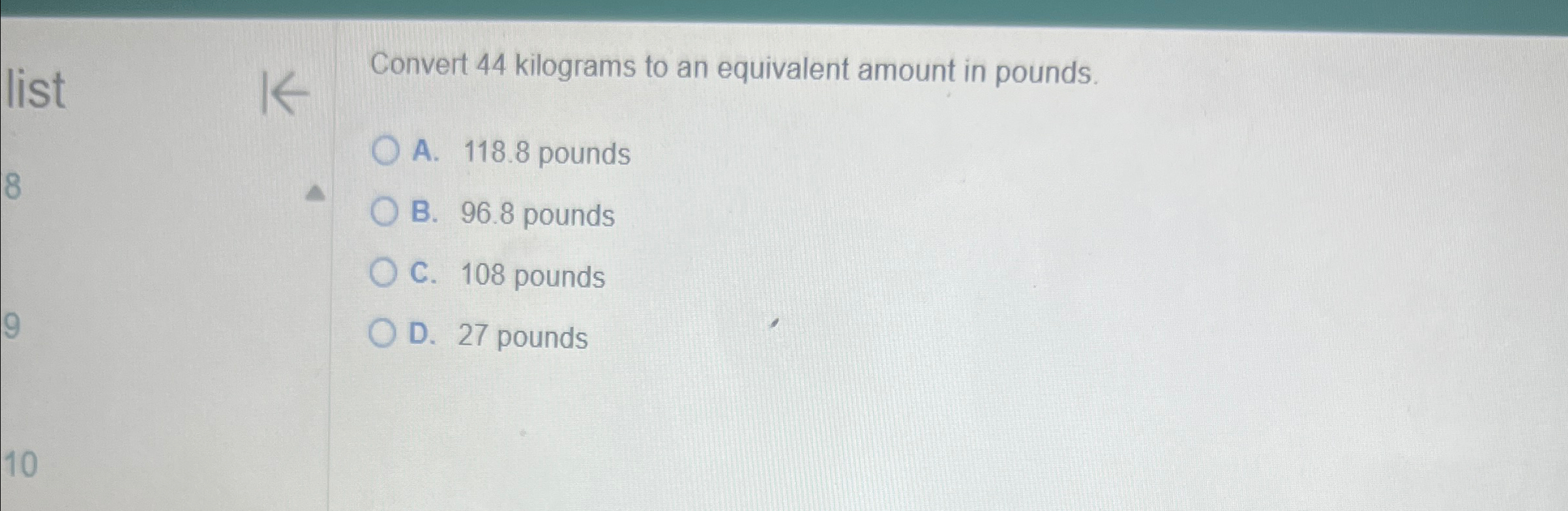 44 kg in pounds best sale