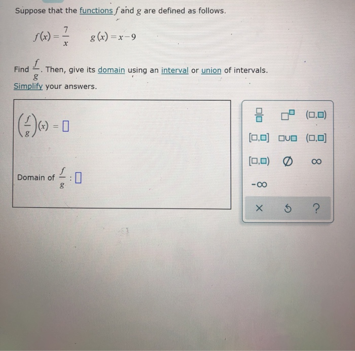 Solved Suppose that the functions f and g are defined as | Chegg.com