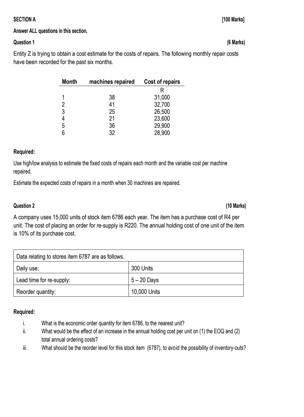 Solved SECTION A Answer ALL questions in this section. | Chegg.com