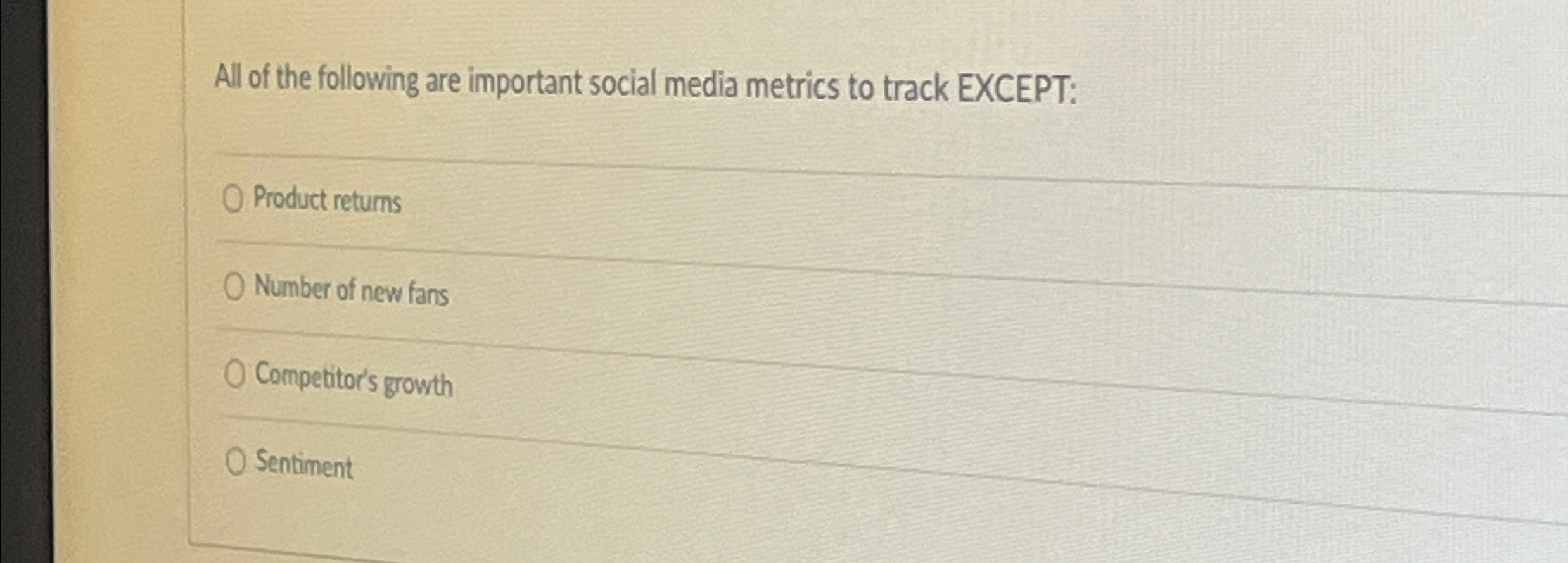 Solved All of the following are important social media | Chegg.com