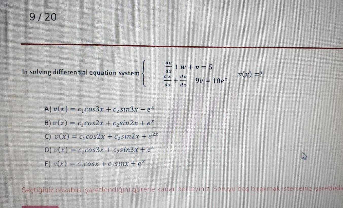 Solved 9 In Solving Differential Equation System W Chegg Com