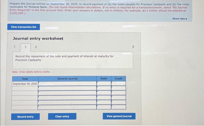 Solved Problem 8-2A (Algo) Record notes payable and notes | Chegg.com