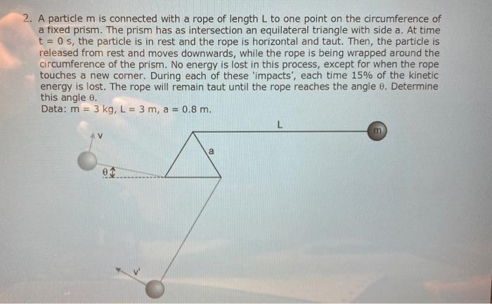 Solved 2. A particle m is connected with a rope of length L | Chegg.com