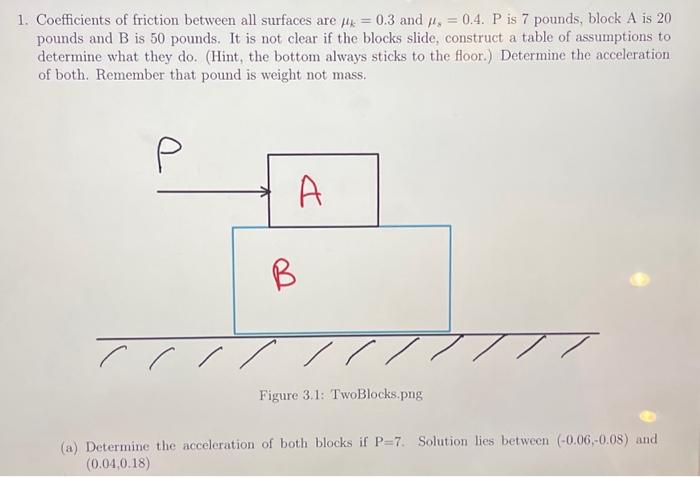 Solved (b) Determine the acceleration of both blocks if P=9. | Chegg.com