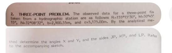Solved 2. THREE-POINT PROBLEM. The observed data for a | Chegg.com