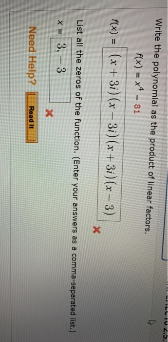 Solved TU 2.5. Write the polynomial as the product of linear | Chegg.com