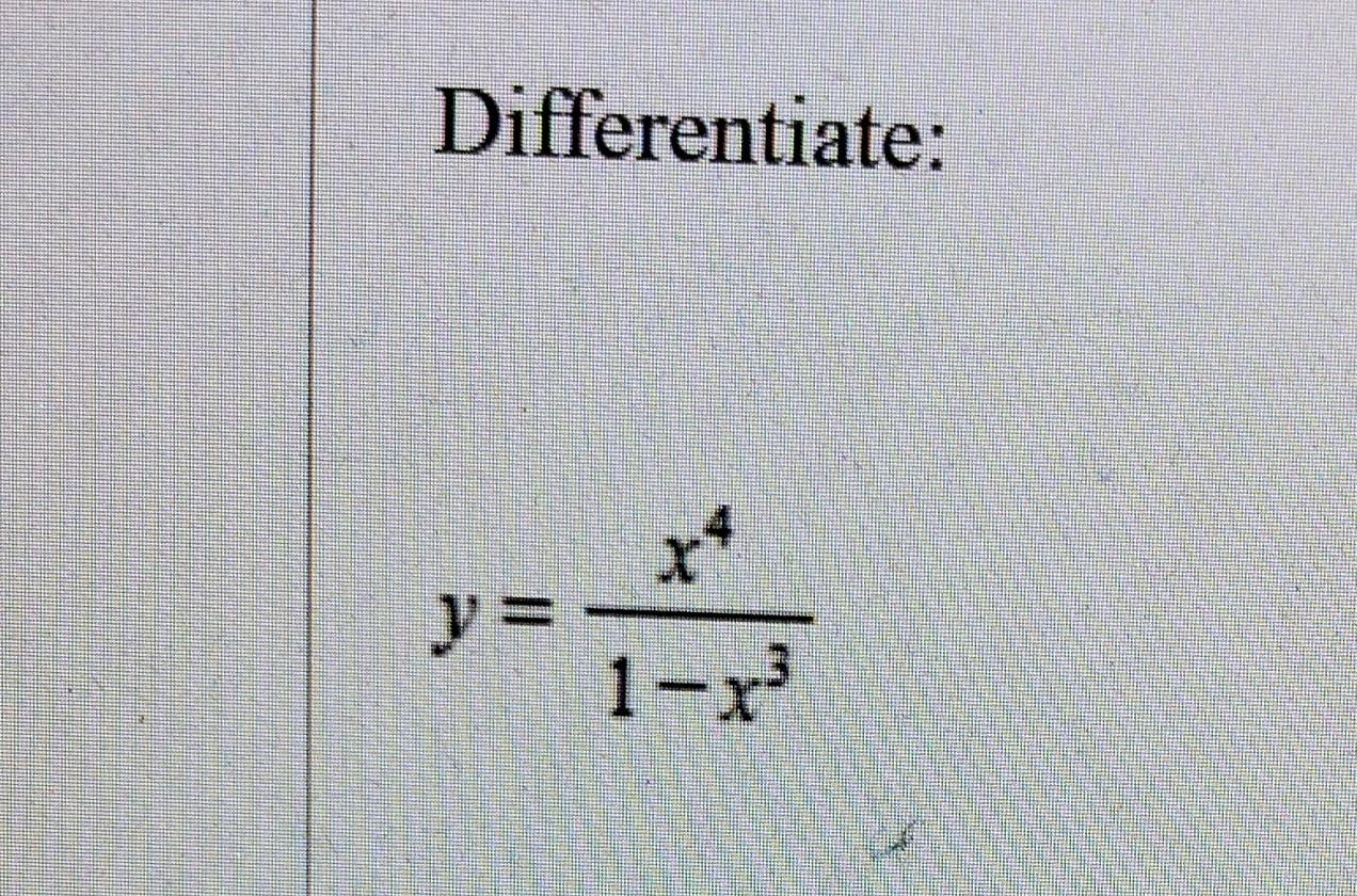 Solved Differentiate Y1−x3x4 1488