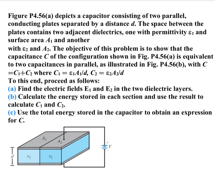 Solved Figure P4.56(a) Depicts A Capacitor Consisting Of Two | Chegg.com