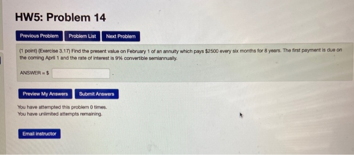 Solved HW5: Problem 14 Previous Problem Problem List Next | Chegg.com