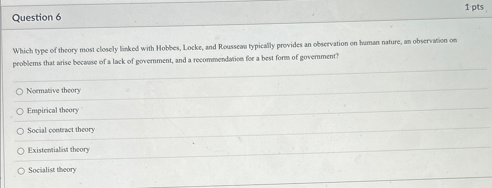Solved Question 61 ﻿ptsWhich type of theory most closely | Chegg.com
