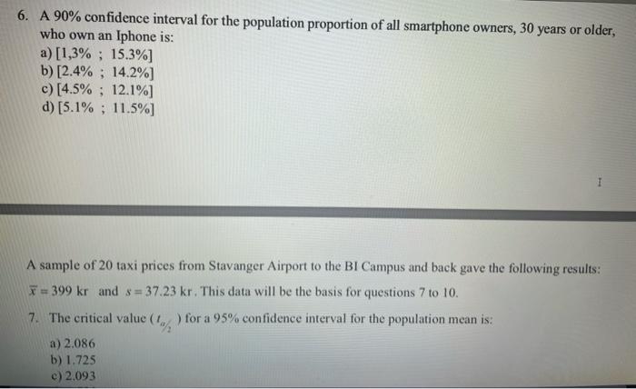 Solved A Sample Of 5 Smartphone Owners Were Asked Their Chegg Com