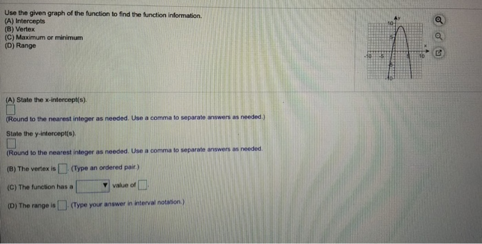 Solved Use the given graph of the function to find the | Chegg.com