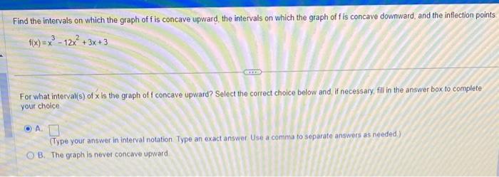 Solved Find the intervals on which the graph of f is concave | Chegg.com