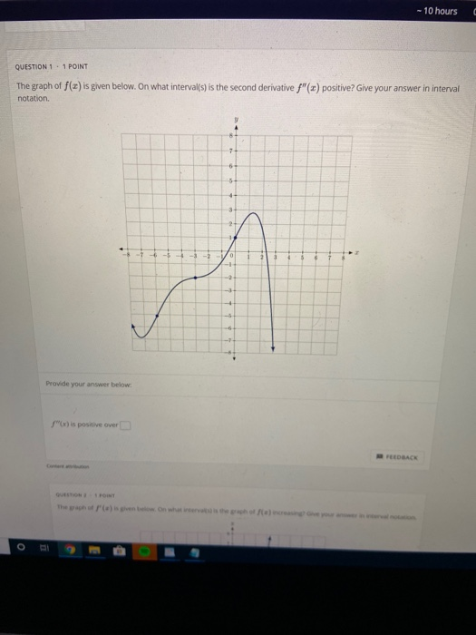 observe the intervals of increase and decrease for the... Solved - 10 hours C QUESTION 1.1 POINT The graph of f() is | Chegg.com