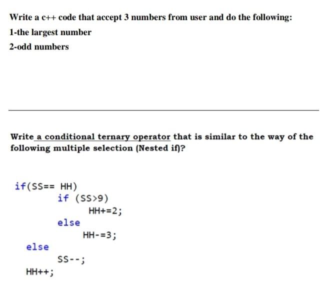 Solved Write a program to read two numbers and exchange them | Chegg.com