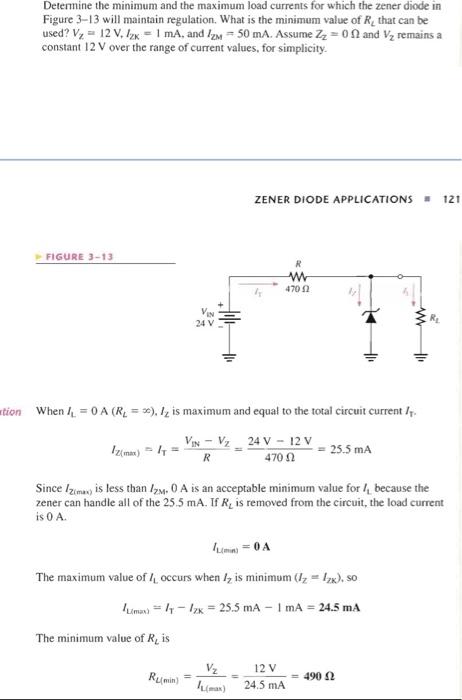 Solved Determine the minimum and the maximum load currents | Chegg.com