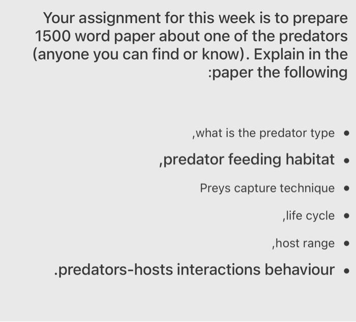 Solved Your assignment for this week is to prepare 1500 word | Chegg.com