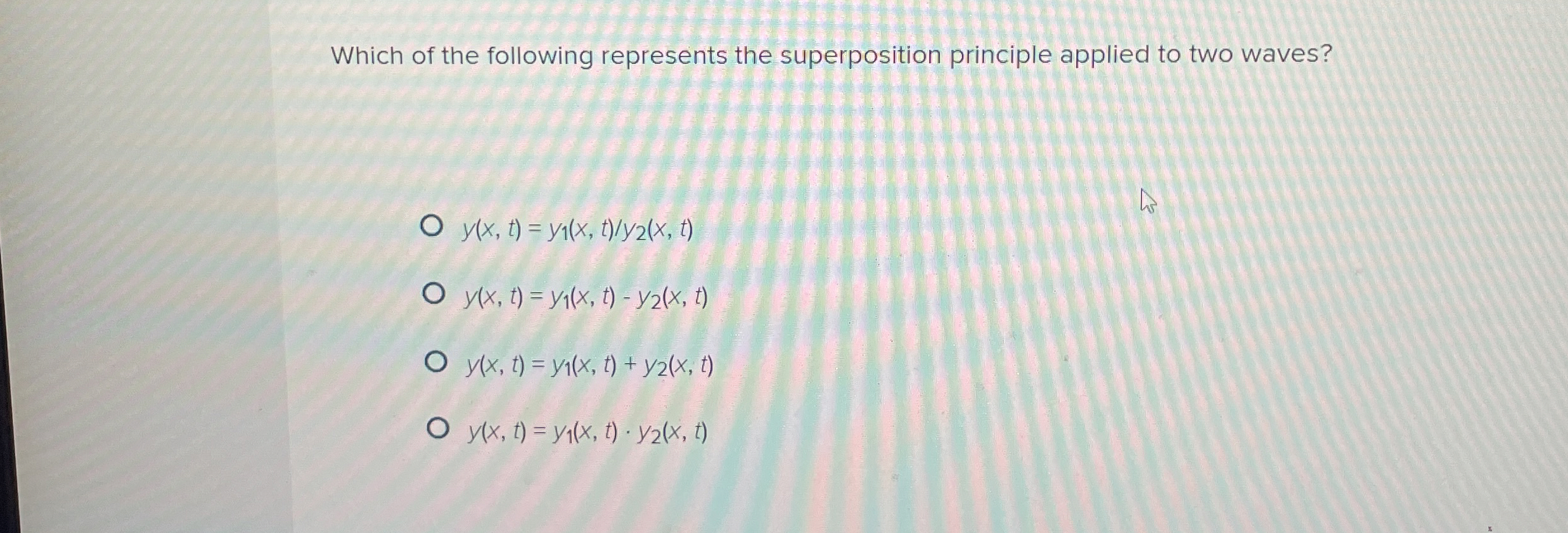 Solved Which of the following represents the superposition | Chegg.com
