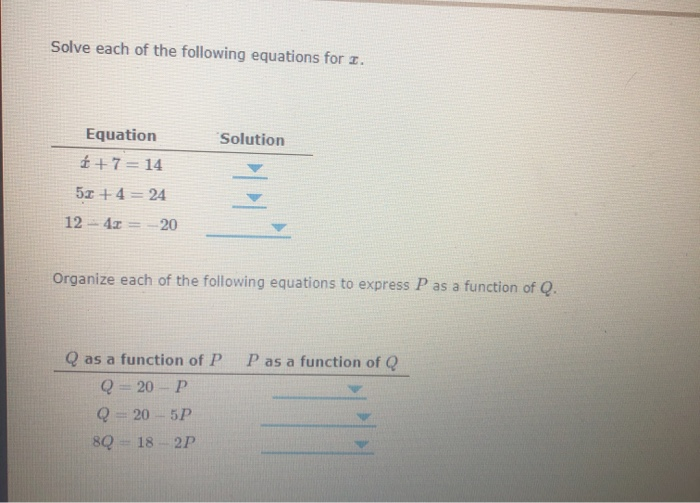 Solved Solve each of the following equations for I. Solution | Chegg.com