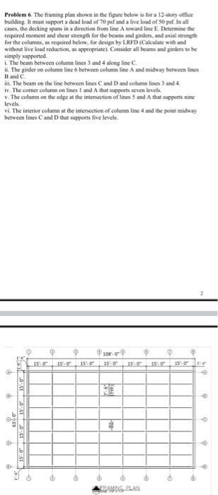 Solved Problem 6. The framing plan shown in the figure below | Chegg.com