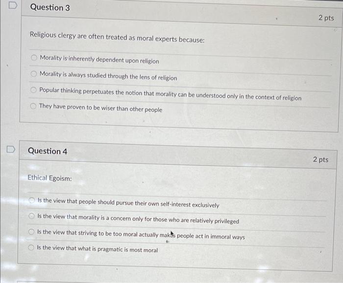 Solved D Question 1 2 pts Which of the following statements | Chegg.com