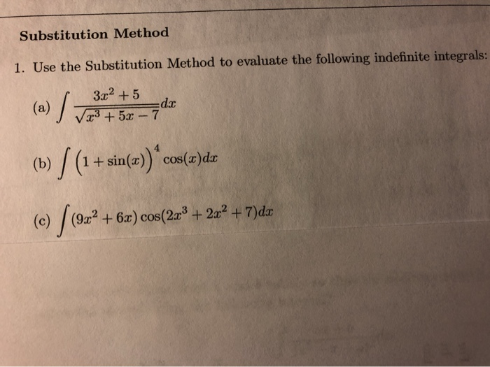 Solved Substitution Method 1. Use the Substitution Method to | Chegg.com