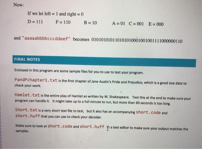 Solved CS145 - PROGRAMMING ASSIGNMENT HUFFMAN CODING | Chegg.com