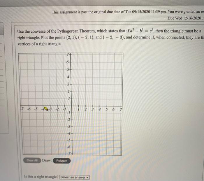 Solved This assignment is past the original due date of Tue | Chegg.com