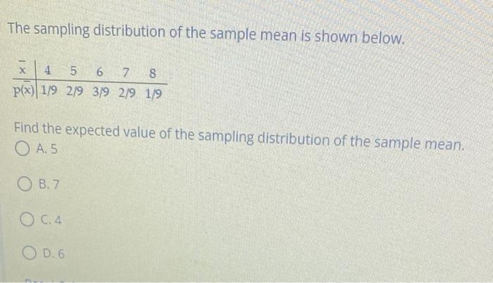 sampling distribution of sample mean formula