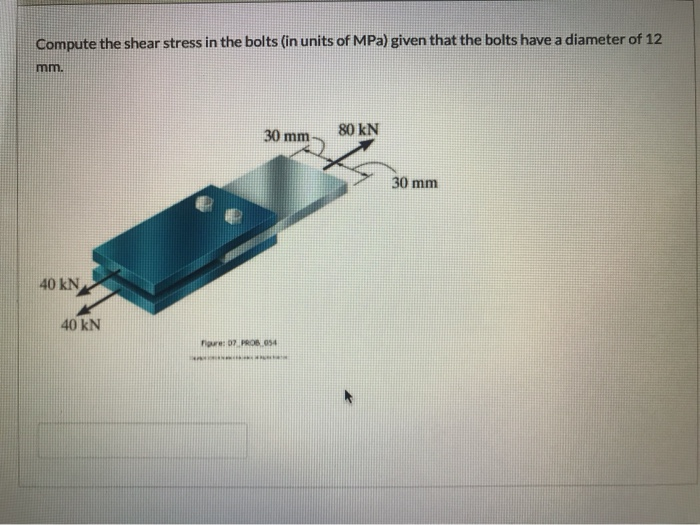 Solved Compute the shear stress in the bolts (in units of | Chegg.com