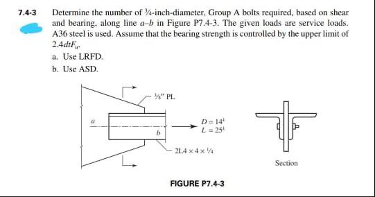 Solved 7.4-1 Shear Strength A C8 x 18,75 is to be used as a | Chegg.com