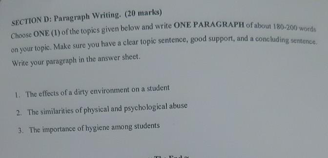 paragraph about good student