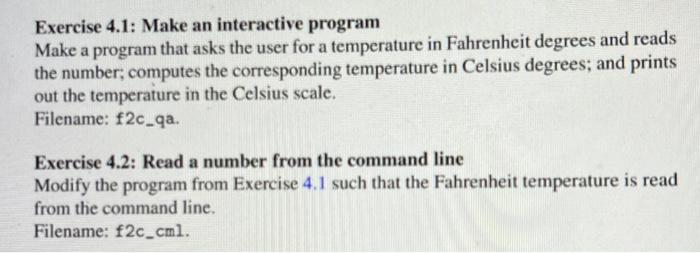 Solved Exercise 4.5: Use exceptions to handle wrong input | Chegg.com