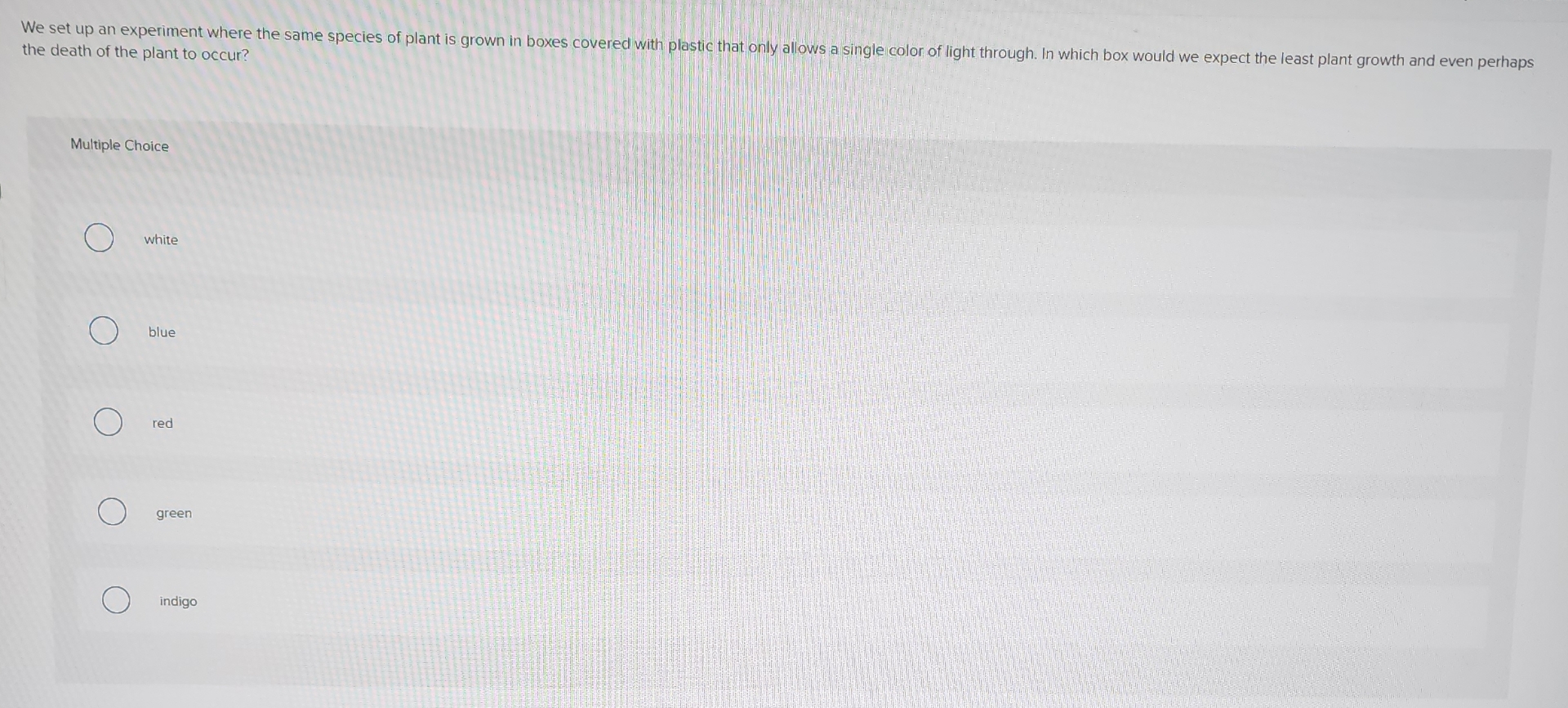 Solved We set up an experiment where the same species of | Chegg.com