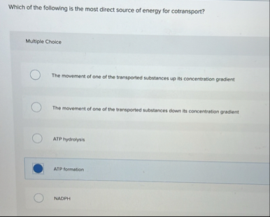 Solved Which of the following is the most direct source of | Chegg.com