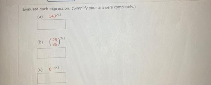 Solved Evaluate Each Expression. (simplify Your Answers 