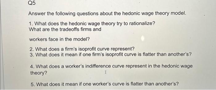 Solved Answer The Following Questions About The Hedonic Wage 1835