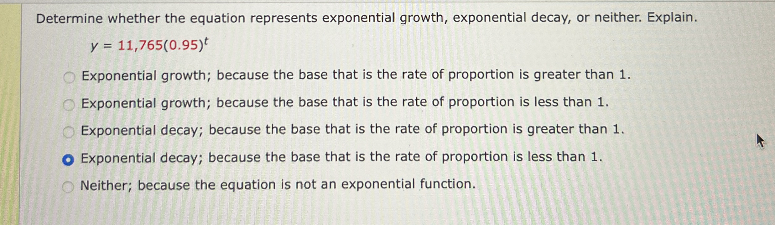 Solved Determine whether the equation represents exponential | Chegg.com