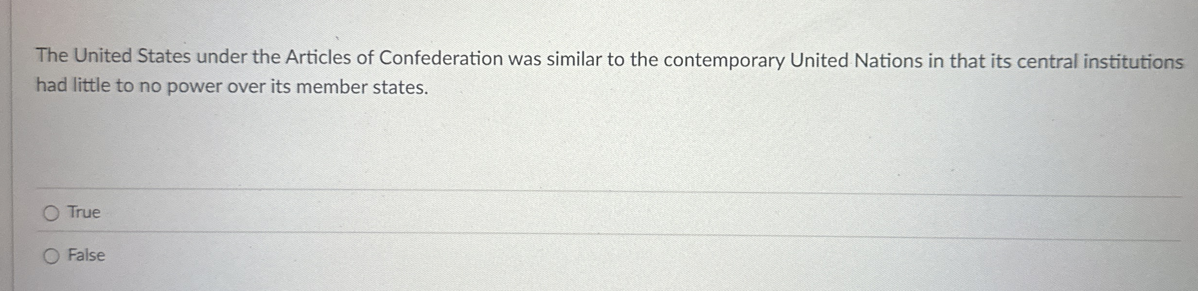 Solved The United States under the Articles of Confederation | Chegg.com