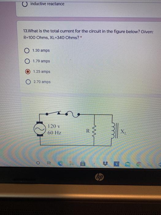 Solved inductive reactance 13.What is the total current for | Chegg.com